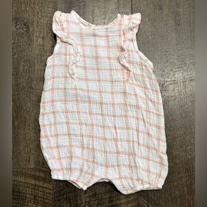 Emily & Oliver Baby Toddler Girl Pink & White Romper 24m